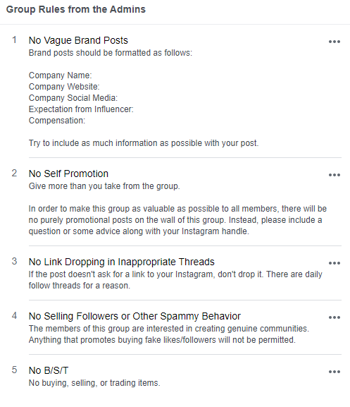 thiết lập các quy tắc là chìa khóa để tiếp thị Nhóm Facebook